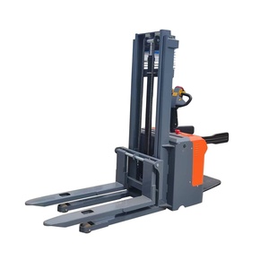 Gerbeur électrique à palettes, longueur de fourche 1500 mm, mât à deux étages, pneus pleins, propulsion arrière, utilisation debout, usage intérieur - Product Image 3