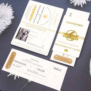 Tarjetas de felicitación con tema de viaje, pasaporte imprimible, <span class=keywords><strong>destino</strong></span>, tarjeta de embarque de boda, juego de tarjetas de invitación para decoración de fiesta de boda - Product Image 5