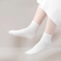 Chaussettes blanches pour hommes et femmes, respirantes, séchage rapide, écologiques, en spandex/polyester, solides, douces, antidérapantes, personnalisables, pour un usage quotidien