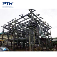 Structure préfabriquée en béton lourd et en acier, bâtiment moderne résistant au vent, salon, bureau, bâtiment à grande portée
