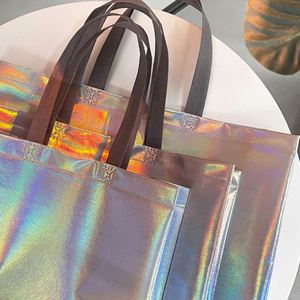 Bolsa de Compras Reutilizable con Logotipo Personalizado, Bolsa de Supermercado Laminada de Polipropileno No Tejido, Reciclable, Ecológica, Bolsa de Mano Grande - Product Image 2