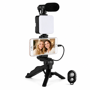 Kit vidéo AY-49 pour débutants en vlogging, smartphone, lumière LED, microphone, trépied, mains libres, blog, YouTube, caméra, kit de vlogging de voyage - Product Image 1