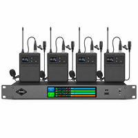 Système de microphone sans fil Lavalier UHF 4 canaux X4-L True Diversity pour spectacles sur scène, conférences et salles de réunion