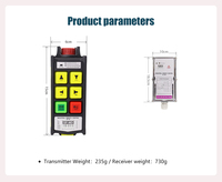 Transmisor y Receptor de Control Remoto Inalámbrico Industrial de 4 Canales y Doble Velocidad