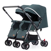 Vente Chaude Poussette Double Luxe pour Jumeaux, Poussette Réversible Pliable pour Bébé et Poussette Double pour 2 Enfants