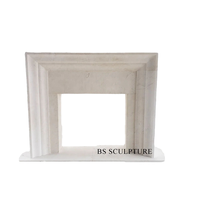 Cheminée électrique moderne et simple en marbre blanc, cadre décoratif en pierre pour intérieur