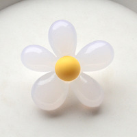 Perles acryliques semi-transparentes couleur gelée 39x40mm en forme de fleur à 5 pétales avec trou arrière pour DIY, attaches pour cheveux, chaînes de téléphone RTJ018 (vente en gros)