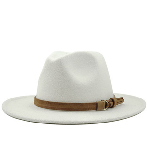 Phụ Nữ Mới Người Đàn Ông Fedora Hat Với Da Ribbon Quý Ông Phụ Nữ Thanh Lịch Mùa Đông Mùa Thu Rộng Brim Jazz Nhà Thờ Panama Sombrero Cap - Product Image 1