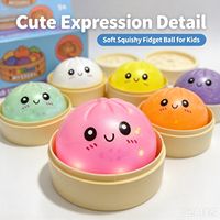 Capsule mystère surprise : Jouet Squishy Glitter Bun, Balle anti-stress souple à presser, Couleurs assorties, Soulagement du stress, Sensoriel, Pour filles et garçons