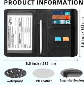 Porte-passeport et porte-cartes en PU personnalisé avec impression personnalisée, logo personnalisé, 10,6x14,5 cm, accessoire de voyage - Product Image 3