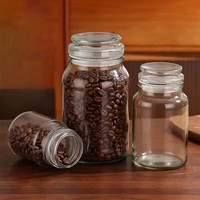 Jarra de Vidrio para Café Directo de Fábrica, 400ml 750ml 1500ml, Jarra de Almacenamiento de Vidrio de Alta Calidad con Tapa de Vidrio