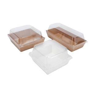 Wholesale custom cheap spot kraft paper bento box takeaway packaging picnic sushi disposable box