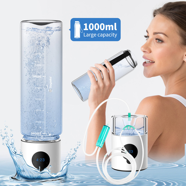 Portable Hydrogen Water Bottle PEM Electrolysis H2 Rich Water for Sport Sleep Anti Aging OEM Factory