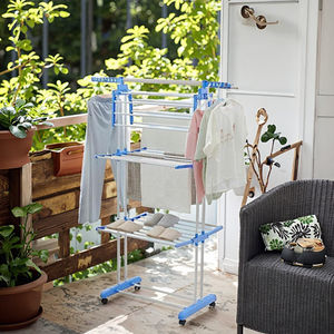 ล้อโลหะแขวนเสื้อผ้า3ชั้นแบบตั้งได้, ล้อราวแขวนในครัวท่อท่อ16มม. - Product Image 3