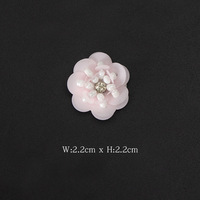 Patchs de fleurs en acrylique faits à la main, perlés, 3D, colorés, avec paillettes et strass, sur base en feutre, pour costumes de scène, sacs, chaussettes et chaussures