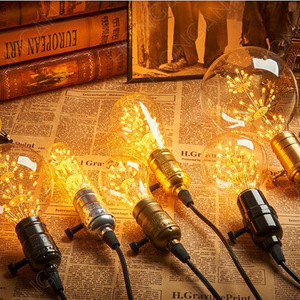 Ampoule à filament LED rétro Edison en verre ambré de luxe vintage <span class=keywords><strong>E27</strong></span> 110V, ampoule chaude 2200K <span class=keywords><strong>2700K</strong></span> pour lustre résidentiel - Product Image 3