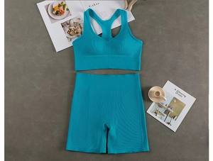 Women's 2pcs High Waist Casual Crop <b>Tank</b> <b>Top</b> Yoga Sets Sportswear Fitness Yoga Sets for Women - Product Image 5