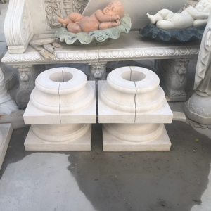 Capitales de piliers romains en marbre rondes et carrées, personnalisées, pour l'extérieur, en pierre sculptée, colonnes creuses, pour la décoration de maisons, jardins et villas. - Product Image 5