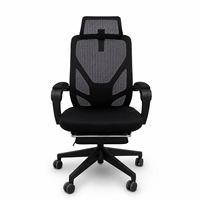 Chaise de bureau ergonomique avec support lombaire, design moderne, dossier en maille haute élasticité, hauteur réglable, pivotante et fixe