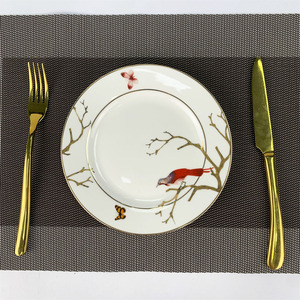 Ensemble de plaques rondes blanches de qualité supérieure, design d'oiseau, impression décorative, papillon, design adorable, restaurant, 7,5/9 pouces - Product Image 2