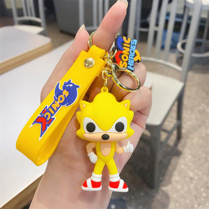 <span class=keywords><strong>Sonic</strong></span> <span class=keywords><strong>Hedgehog</strong></span> Cartoon Doll Pareja PVC Anime Llaveros Accesorios Venta al por mayor Llaveros de plástico de goma para bolsas Colgante de regalo - Product Image 5