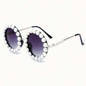 Lunettes de soleil rondes vintage UV400 tendance 2020, lunettes de soleil en perles pour femmes - Product Image 4