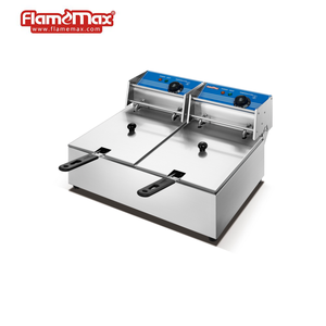 <span class=keywords><strong>Friteuse</strong></span> électrique commerciale à double <span class=keywords><strong>cuve</strong></span> et double panier en acier inoxydable CE pour comptoir, idéale pour restaurants et cuisines de restauration rapide - Product Image 1