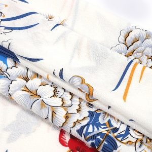 Pop Léger Chine Style Tissé Poly Imprimé Grande <span class=keywords><strong>Fleur</strong></span> Bulle Crêpe Tissu - Product Image 1