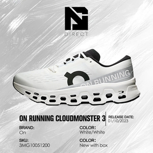 รองเท้าวิ่ง Cloudmonster 3 'สีขาว' ตาข่ายสีขาว ระบายอากาศได้ดี หัวมน ใส่ได้ทุกฤดู แบบผูกเชือก - Product Image 6