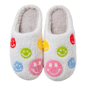 Migliori ciabatte di natale personalizzate faccia felice soffice pantofole di Babbo Natale ragazza delle signore per interni all'aperto sorriso pantofole per le donne - Product Image 3