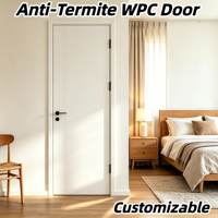 Porte intérieure en WPC antibactérienne et résistante à l'humidité, couleur personnalisée pour les travaux de décoration d'appartements à forte humidité
