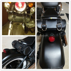 Motorefit-Bolsa de herramientas para horquilla delantera de cuero PU para motocicleta, alforja de equipaje para Harley, Chopper, Bobber Cruiser - Product Image 6