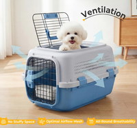 Cage de transport pour animaux de compagnie en plastique durable et respirant, grande taille, pour chat et chien, boîte de voyage, panier, cage, transport extérieur, cage aérienne pour animaux