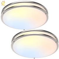 Plafonnier LED Tendance 2025 – Nouveauté : Lampes de Plafond Double Anneau 12W, 18W, 24W – Panneau LED Rond pour Éclairage de Plafond