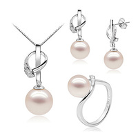 Ensemble de perles personnalisées design en or blanc 14K 18K bijoux perles d'eau de mer lavande magasins de bijoux abordables