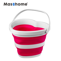 Seau à sable multifonctionnel en forme de cœur pour la plage, mini seau pliable en plastique PP rose pour lavage de voiture, en vrac