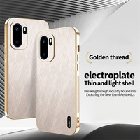 Étui de téléphone Lichicase en cuir uni magnétique avec motif en fil doré pour Oneplus 15 15R ACE 6 6T Coque colorée