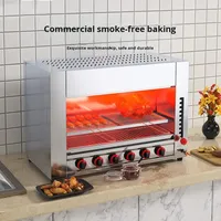 Gril-salamandre professionnel à gaz 10 brûleurs, infrarouge, robuste, en acier inoxydable, pour la fonte de fromage, pour restaurant