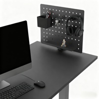 Panneau perforé de jeu en métal rotatif à 360 ° avec porte-stylo Support de bureau à pince Accessoires de rangement