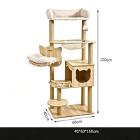 Tour d'activités pour chat multi-niveaux moderne en bois vert avec capsule spatiale en acrylique, fabriquée par un fabricant vérifié