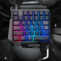 G92 Keyboard Gaming Mekanik Satu Tangan RGB Backlit Portabel Mini Keypad Gaming Pengontrol Game untuk PC PS4 Xbox Gamer