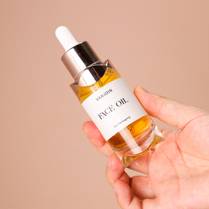 Frasco cuentagotas de vidrio de lujo de 30ml con tapa de oro rosa Base cortada en forma de flor para embalaje de suero de aceite esencial - Product Image 1