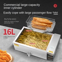 Freidora eléctrica comercial de acero inoxidable de 3000W, temperatura constante automática, cilindro simple/doble, hamburguesa, pollo frito