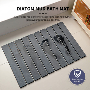 Alfombrilla de Baño de Piedra de Diatomita Antideslizante de Lujo, Alfombrilla de Secado Rápido Absorbente de Agua, Alfombrilla de Baño de Piedra Plegable de Silicona - Product Image 2