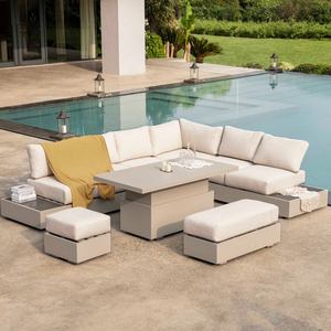 Large L Shaped Modular <strong>Garden</strong> Patio Dining Sofa Set with <strong>Rising</strong> <strong>Table</strong> Aluminum Outdoor Sofa <strong>Furniture</strong> - Product Image 2