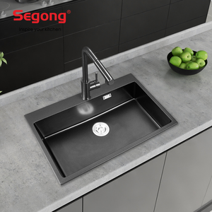 Évier de cuisine rectangulaire <span class=keywords><strong>en</strong></span> composite Silgranite noir, cuve unique <span class=keywords><strong>en</strong></span> quartz, évier de cuisine <span class=keywords><strong>en</strong></span> granit - Product Image 1
