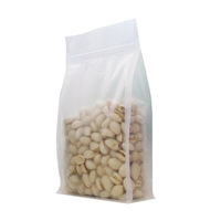 Sacs d'emballage alimentaire en plastique transparents mats à huit soudures, en gros, en stock, sacs refermables à fond plat, vente directe