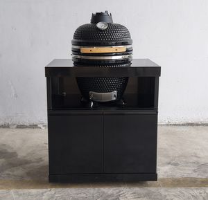 Barbecue fumoir en céramique <span class=keywords><strong>Kamado</strong></span> de 18 "en acier inoxydable 304 avec armoire de patio à charbon de bois BBQ Egg Design - Product Image 1