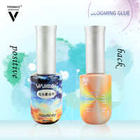 Esmalte de Uñas Transparente con Degradado Ámbar, Pegamento Transparente para Decoración de Uñas