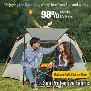 Tente de camping hexagonale portable, installation rapide pour la randonnée en plein air, le trekking et les voyages - Product Image 3